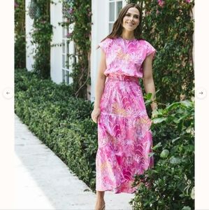 Sheridan French Gardenia Blouse In Bubblegum Zebra Soiree - S